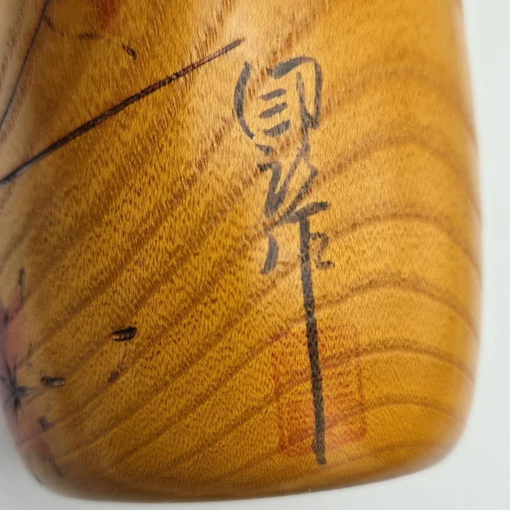 USABURO Kokeshi Doll Golden Autumn Zelkova Wood Japan Large 10.5